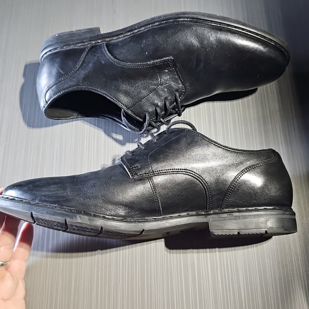 Clarks Men's 9‎ Derby Oxfords Black Leather Lace Up  Medium (D, M) Good PreOwned - Picture 8 of 12